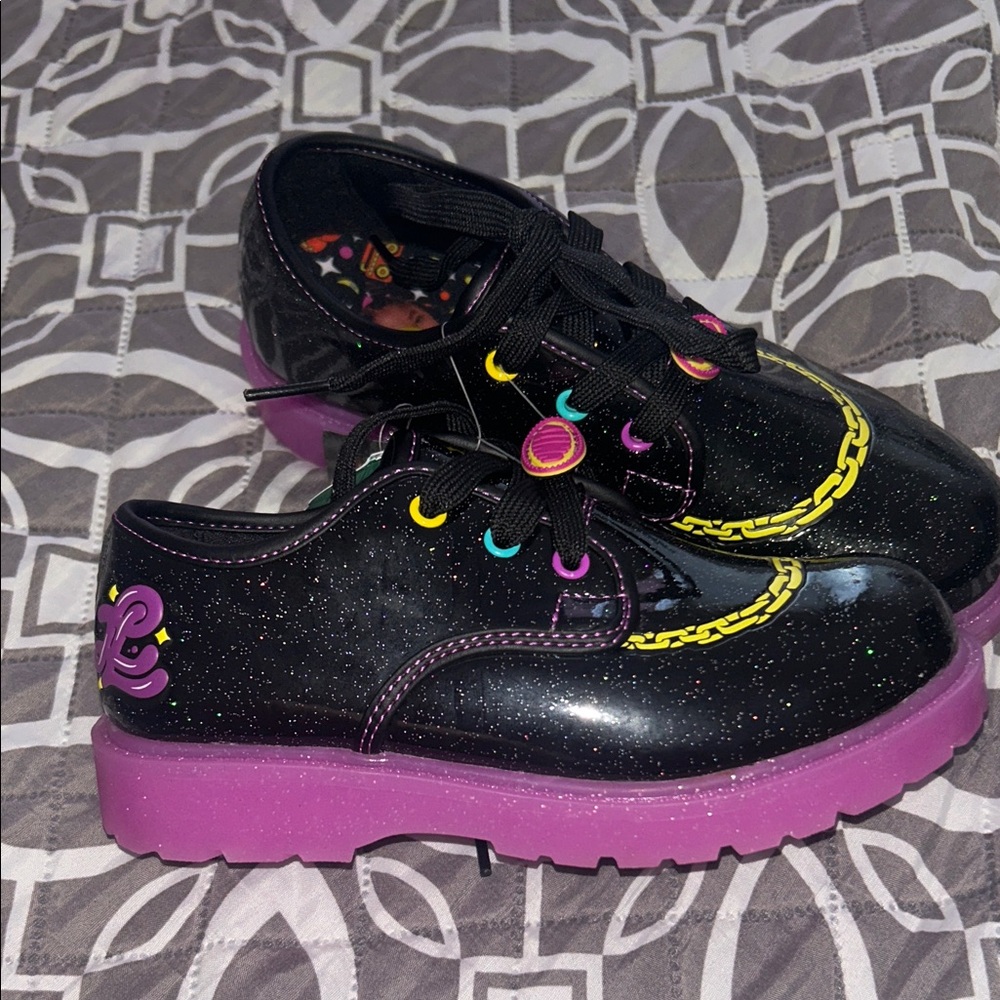 That girl lay lay Kids Black and Purple Shoes